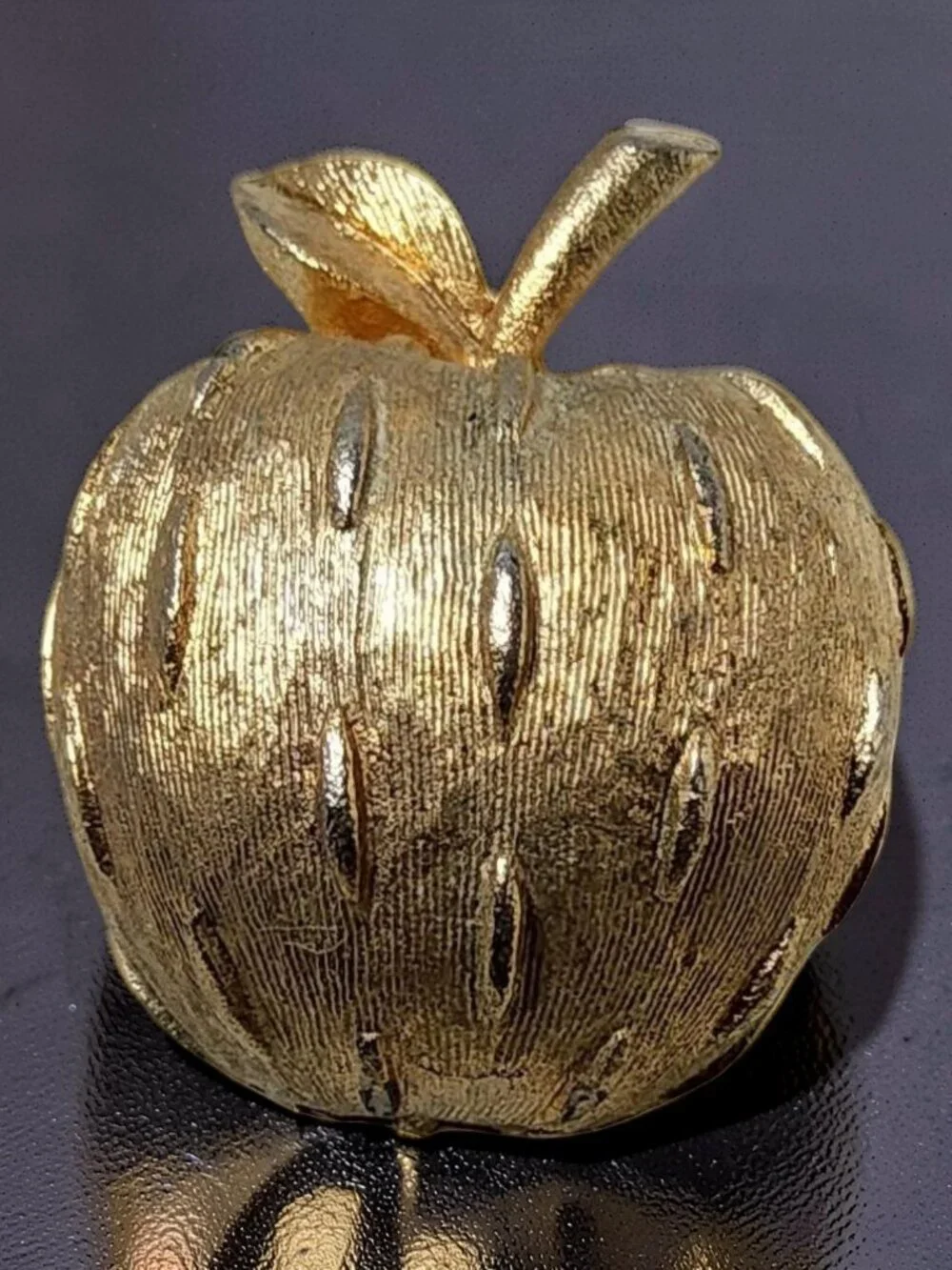vintage napier gold tone teachers apple brooch
